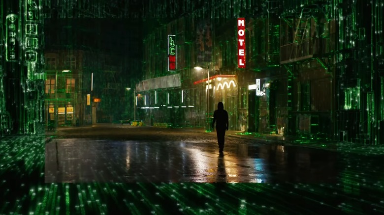 A Matrix code heavy shot from The Matrix Resurrections