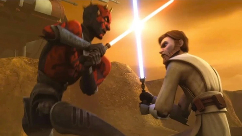 Kenobi battles Maul in The Clone Wars