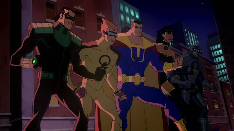 The Crime Syndicate posing together in Justice League animated series